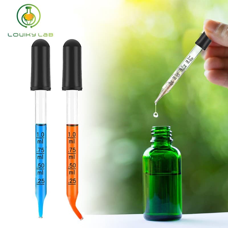 1ml Glass Graduated Dropper Measuring Pipette Essential Oil Dropper