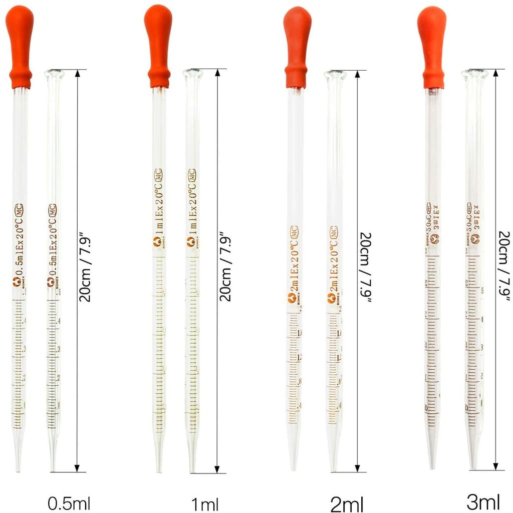 Glass Pipette Measuring Graduated Dropper with Rubber Caps 4