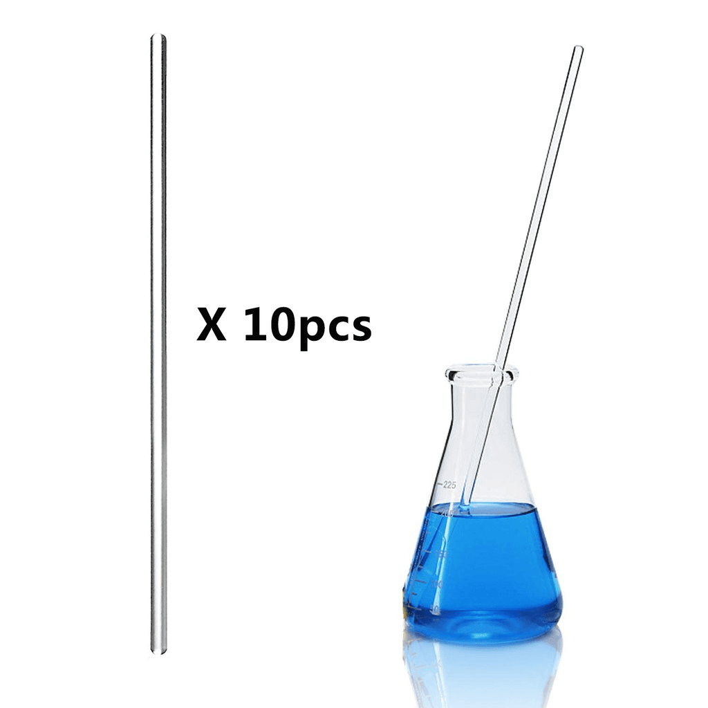 10pcs Glass Stirring Rod 20/30cm Length Science Stick with Both Ends Round 2