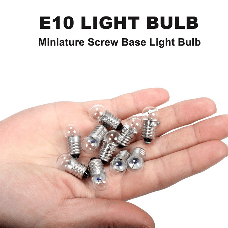 E10 Physical Electrical Experiment Miniature Screw Base Light Bulb Lamp (50pcs) 3