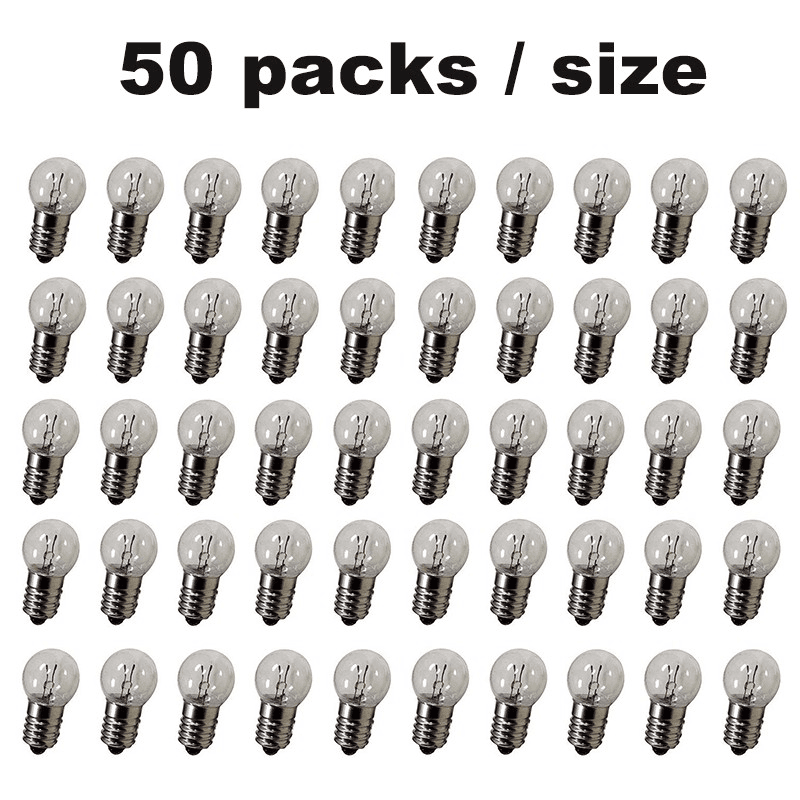 E10 Physical Electrical Experiment Miniature Screw Base Light Bulb Lamp (50pcs) 7