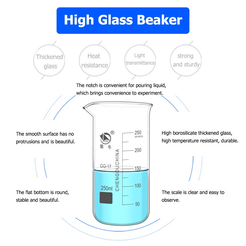 Glass Beaker High-type Borosilicate Graduated Beaker High Temperature Resistance 5