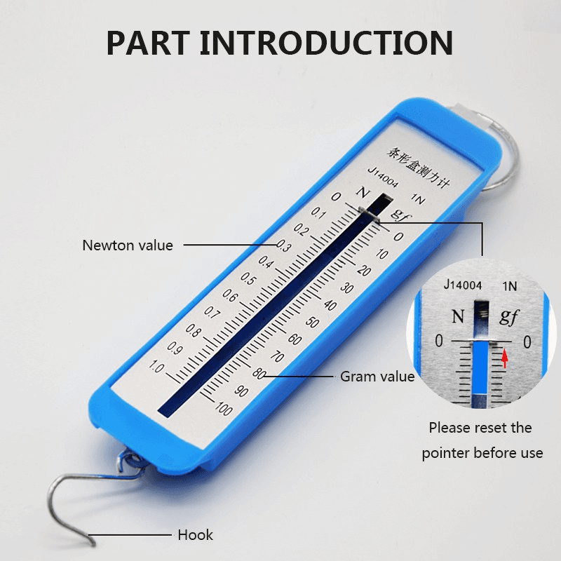 Newton Dynamometer Physics Experiment Bar Spring Force Meter Scale Balance 3