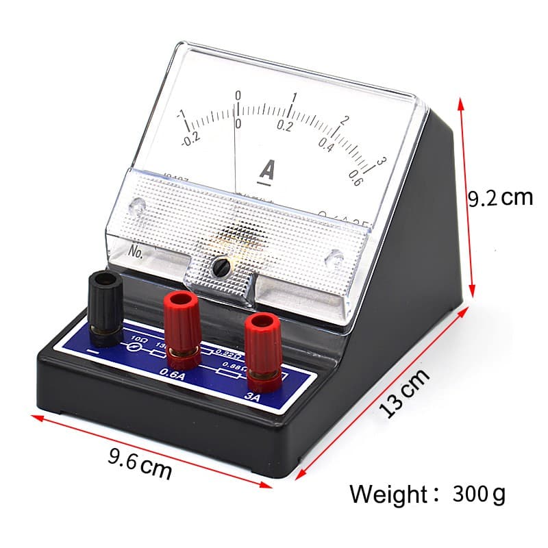 J0407 Pointer DC Ammeter 0.6A/3A Physical Electricity Experiment Ammeter 3