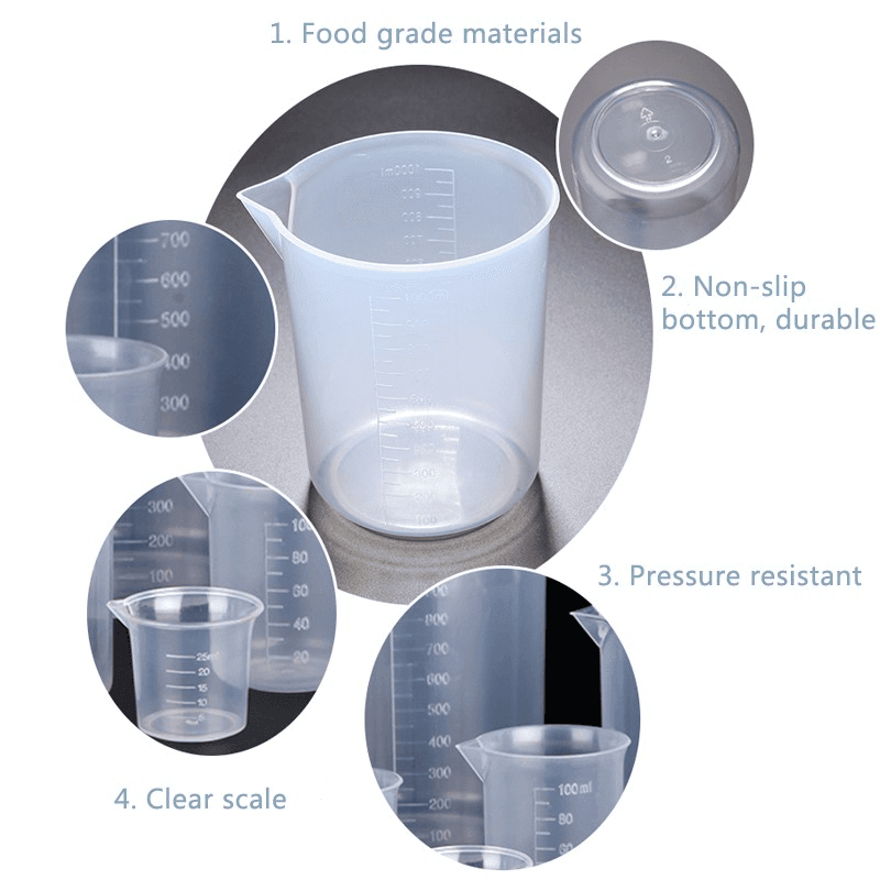Plastic Beaker Thickened PP Measuring Cup Lab Graduated Beaker 3