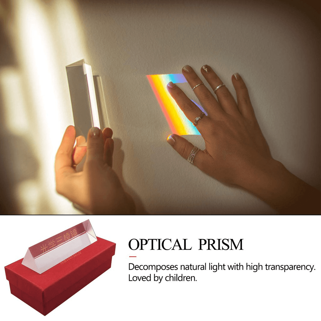 Optical Glass Triple Triangular Prism Refractor Crystal Prism Rainbow Maker 3