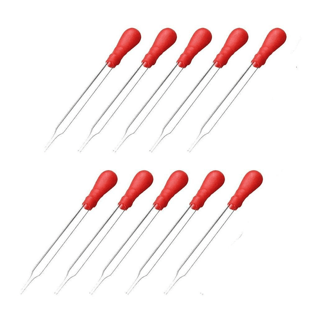 10Pcs Glass Pipette Dropper with Red Rubber Cap Liquid Essential Oil Transfer