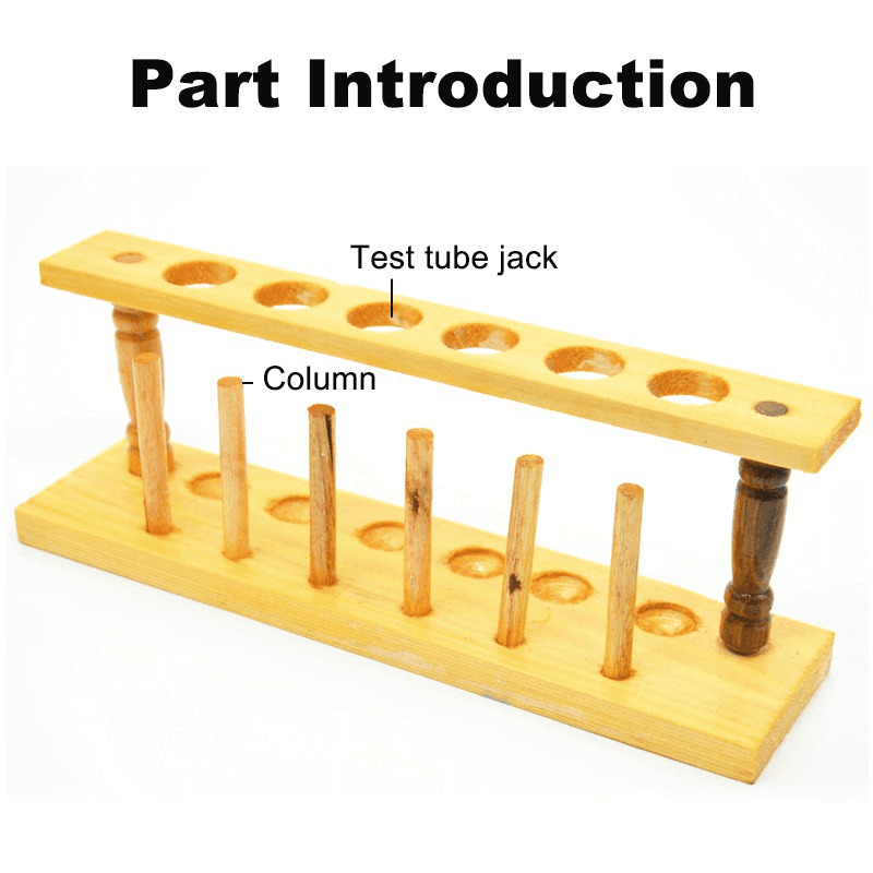 Wood Test Tube Rack Testing Tubes Holder Stand 2