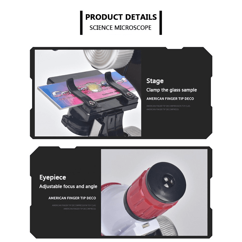 1200X/400X/100X Early Educational Science Microscope Kit for Biology Lab 6