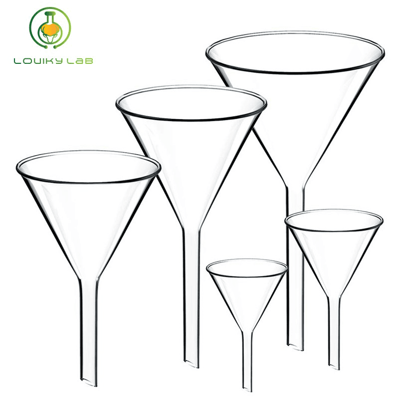 40/50/60/90/100mm Glass Funnel Heavy Wall Scientific Borosilicate Glass Funnel for Laboratory
