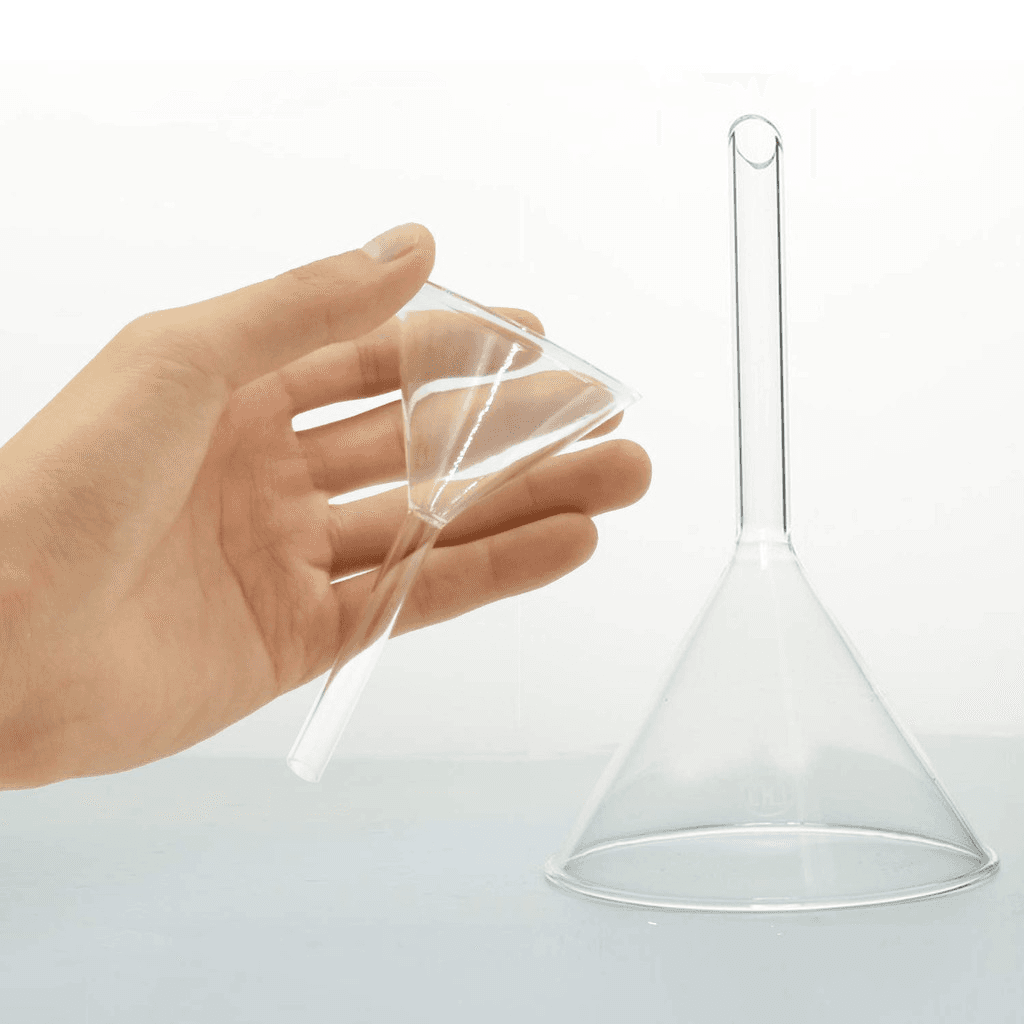 40/50/60/90/100mm Glass Funnel Heavy Wall Scientific Borosilicate Glass Funnel for Laboratory 4