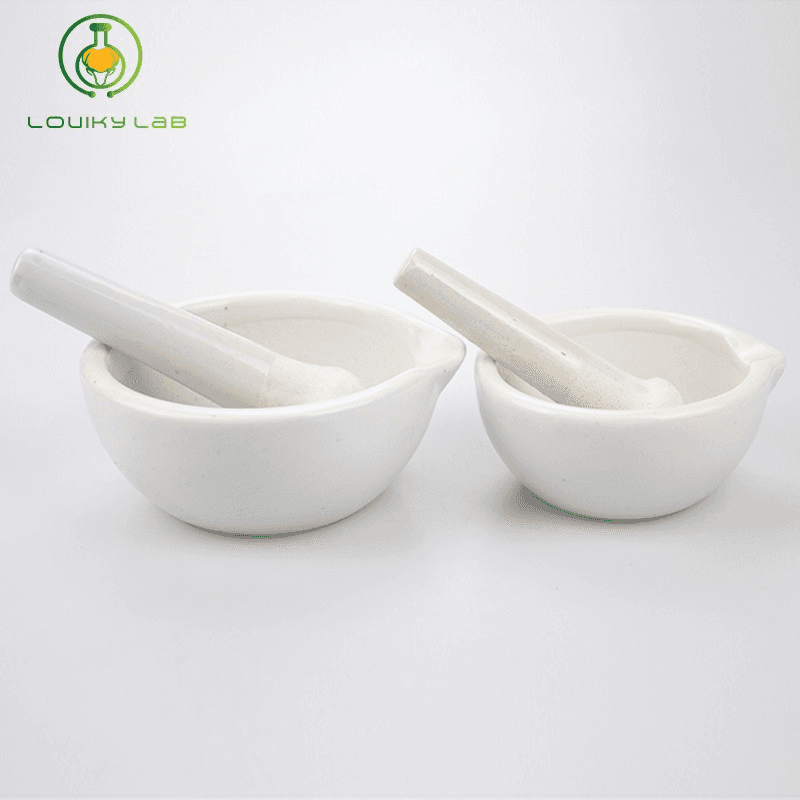 60 - 100mm Ceramics Mortar with Pestle Lab Chemical Supplies Thick Porcelain Mashed Mortar for Laboratory Kitchen