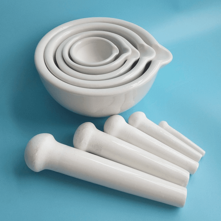 60 - 100mm Ceramics Mortar with Pestle Lab Chemical Supplies Thick Porcelain Mashed Mortar for Laboratory Kitchen 7
