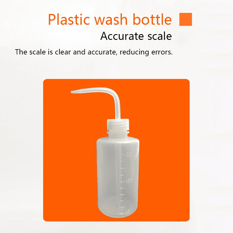 250/500ml Plastic Wash Bottle White & Red Lab Squeeze Scale Cleaning Bottle for Laboratory School Home 7