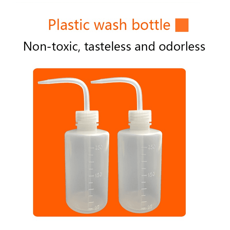 250/500ml Plastic Wash Bottle White & Red Lab Squeeze Scale Cleaning Bottle for Laboratory School Home 5
