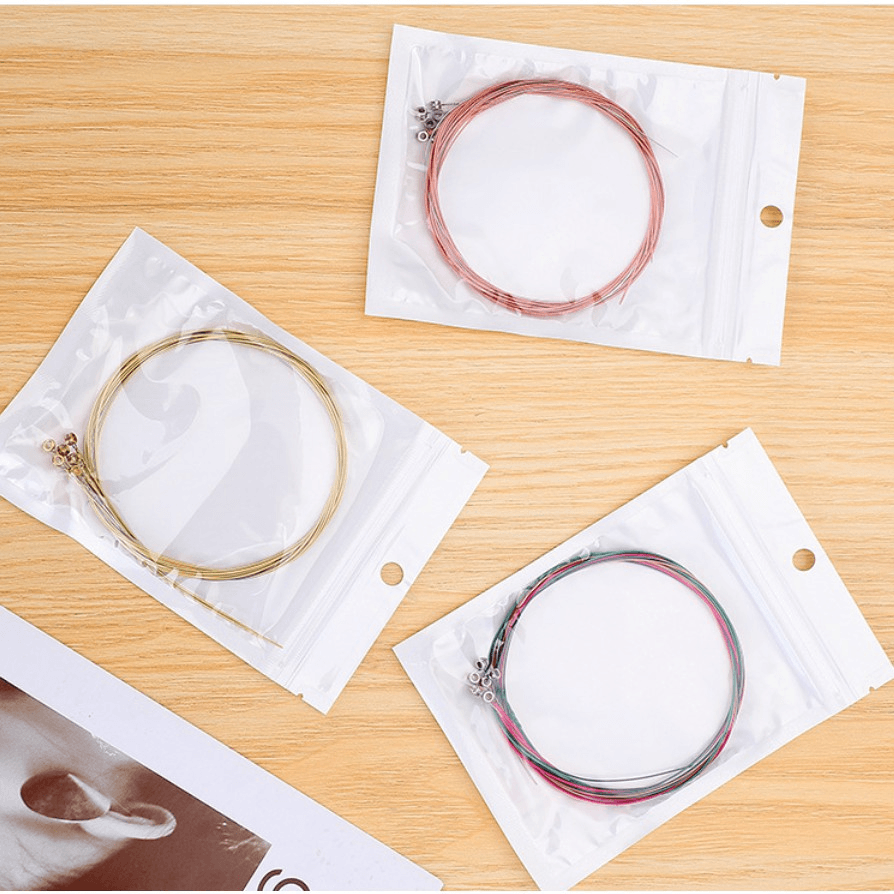 6Pcs Steel Strings Replacement Guitar Strings for Acoustic Classic Guitar Color Red Gold