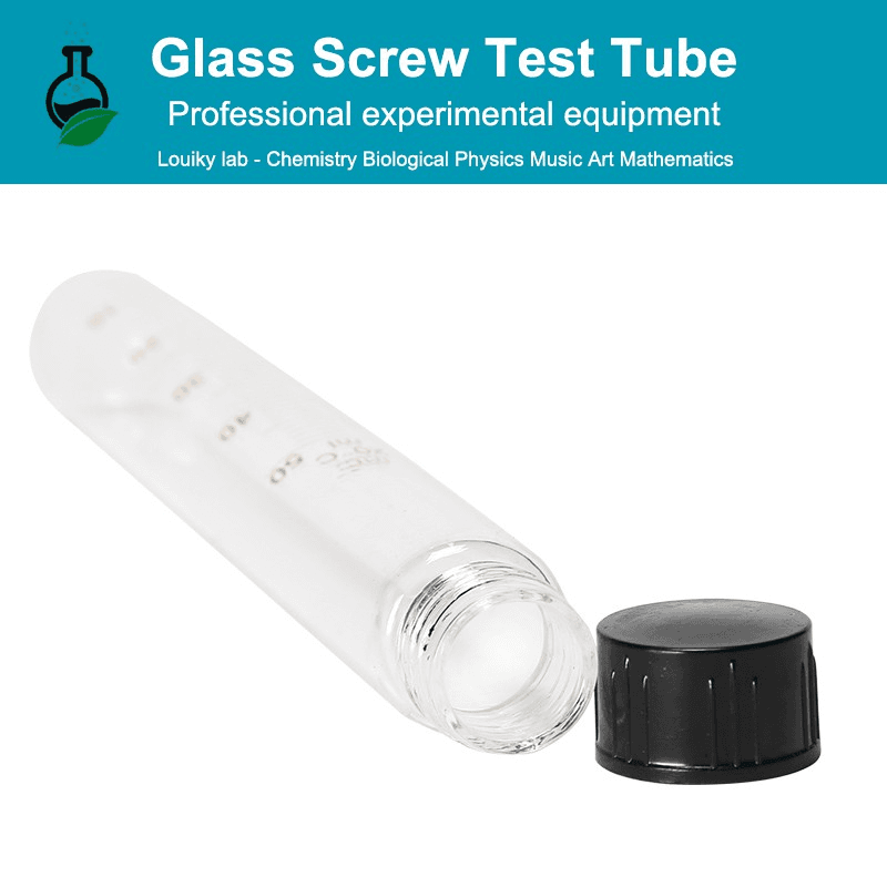 3Pcs 10/20/25/50ml Screw Glass Test Tube Round Bottom Graduated Centrifuge Tube with Plastic Cap for Laboratory 5