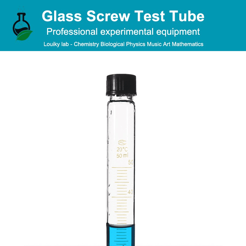 3Pcs 10/20/25/50ml Screw Glass Test Tube Round Bottom Graduated Centrifuge Tube with Plastic Cap for Laboratory 7