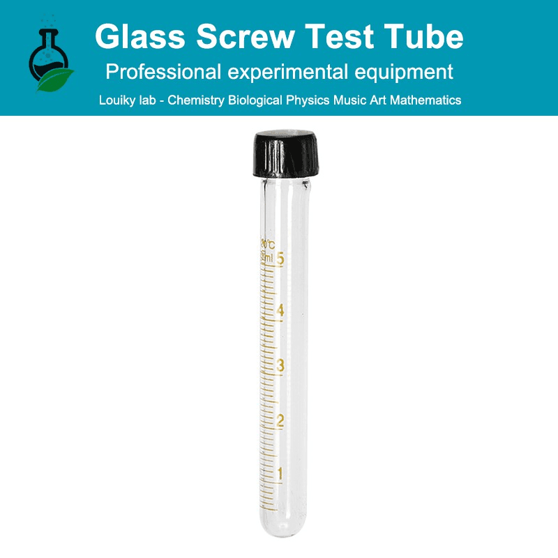 3Pcs 10/20/25/50ml Screw Glass Test Tube Round Bottom Graduated Centrifuge Tube with Plastic Cap for Laboratory 3