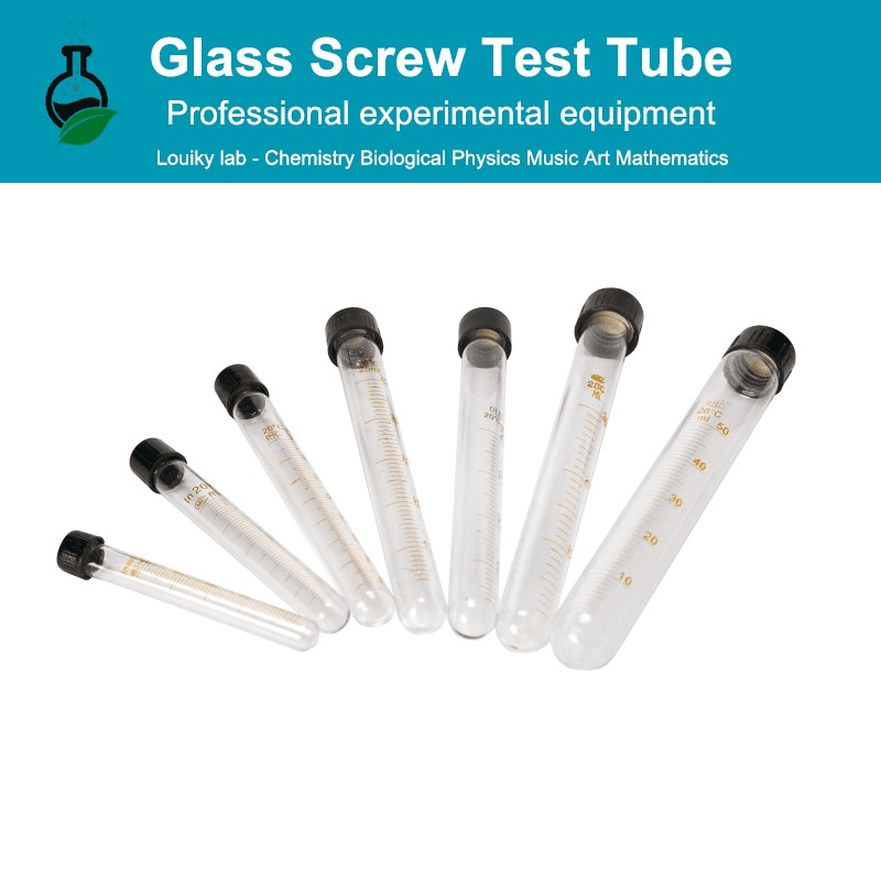 3Pcs 10/20/25/50ml Screw Glass Test Tube Round Bottom Graduated Centrifuge Tube with Plastic Cap for Laboratory 2