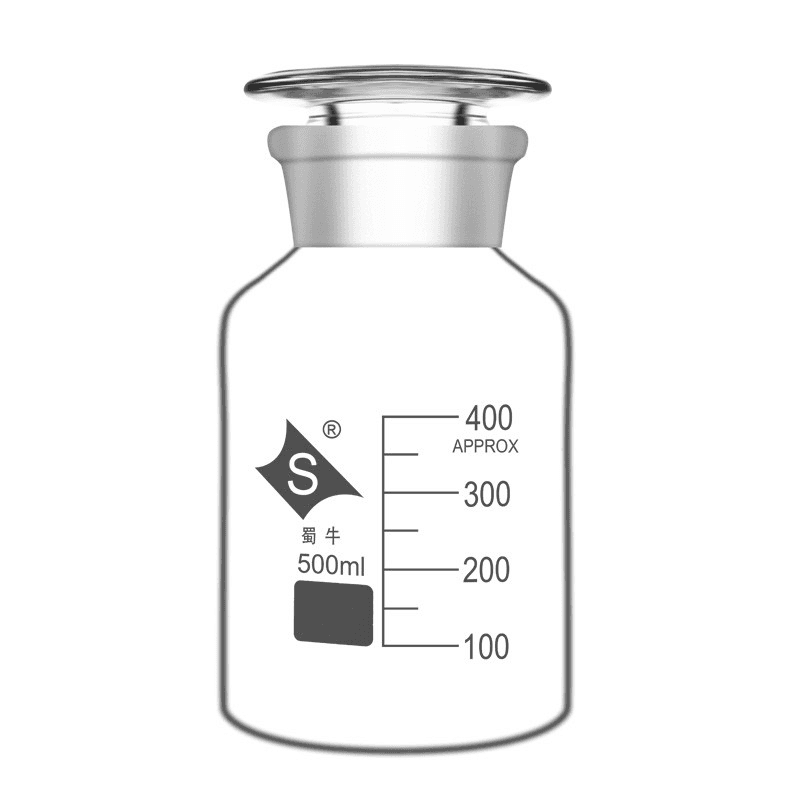60/125/250/500ml Wide Mouth Reagent Bottle Clear/Amber Lab Storage Bottle Pharmacy Bottle Glassware 6