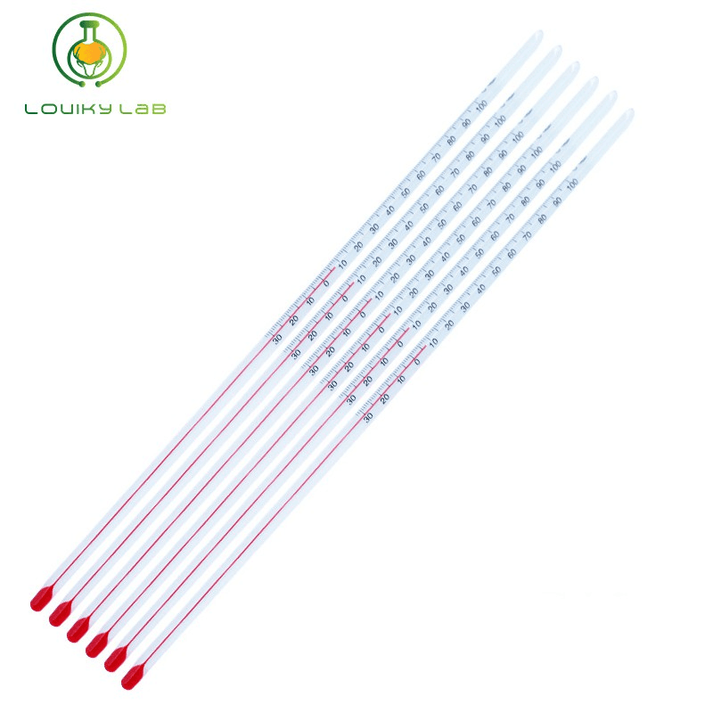 30cm Red Water Glass Rod Thermometer 0 - 100℃ Glass thermometer for Laboratory Home