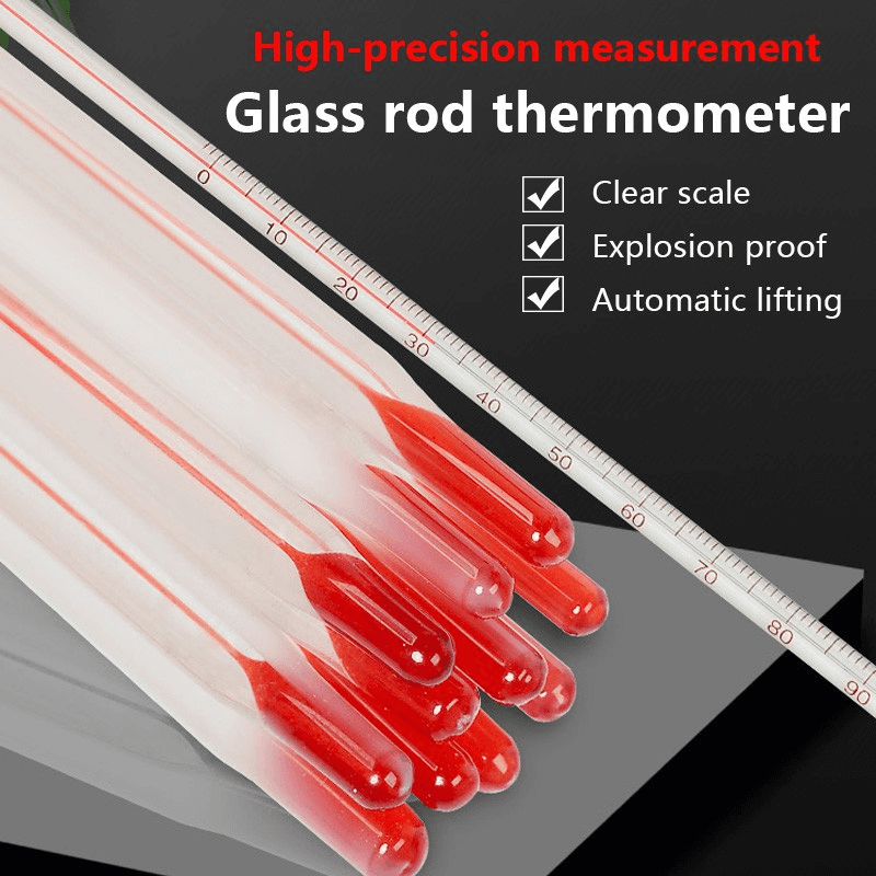 30cm Red Water Glass Rod Thermometer 0 - 100℃ Glass thermometer for Laboratory Home 2