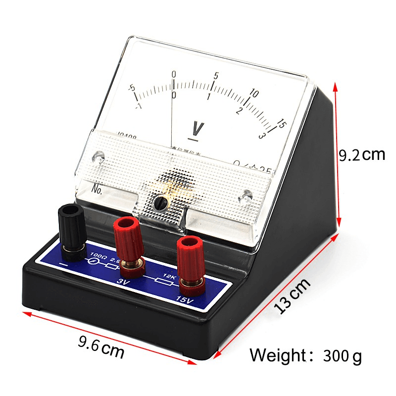 J0408 Pointer DC Voltmeter 3V/15V Physical Electricity Experiment Voltmeter for School Laboratory 2
