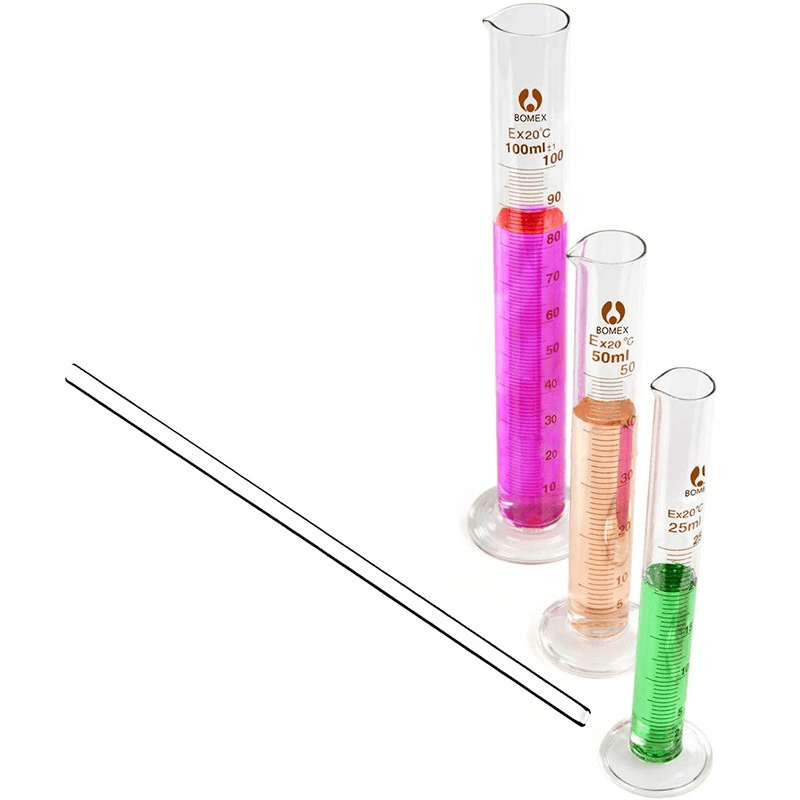 5/10/25/50/100/250ml Thick Glass Graduated Measuring Cylinder Set Chemistry Lab Measure Instrument for Laboratory 6