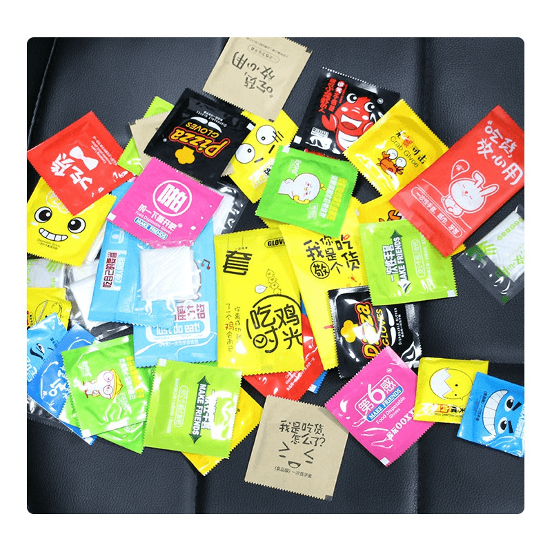 400 Pcs Disposable PE Gloves Individual Package Plastic Gloves Lab Food Grade Hand Gloves 2