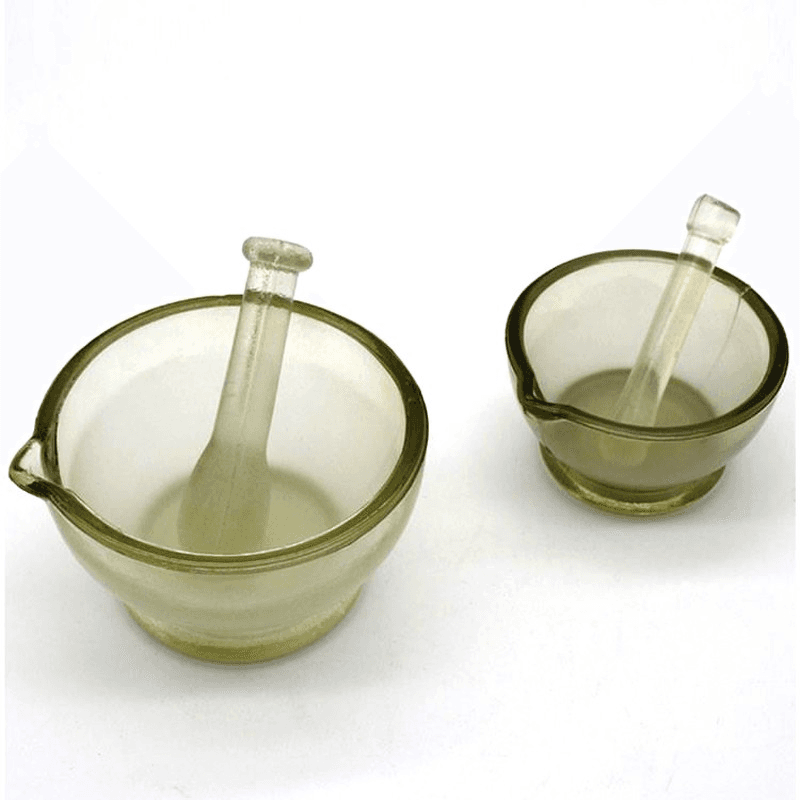 60 - 150mm Glass Mortar with Pestle Lab Chemical Supplies Thick Glass Grinder for Laboratory Kitchen 4