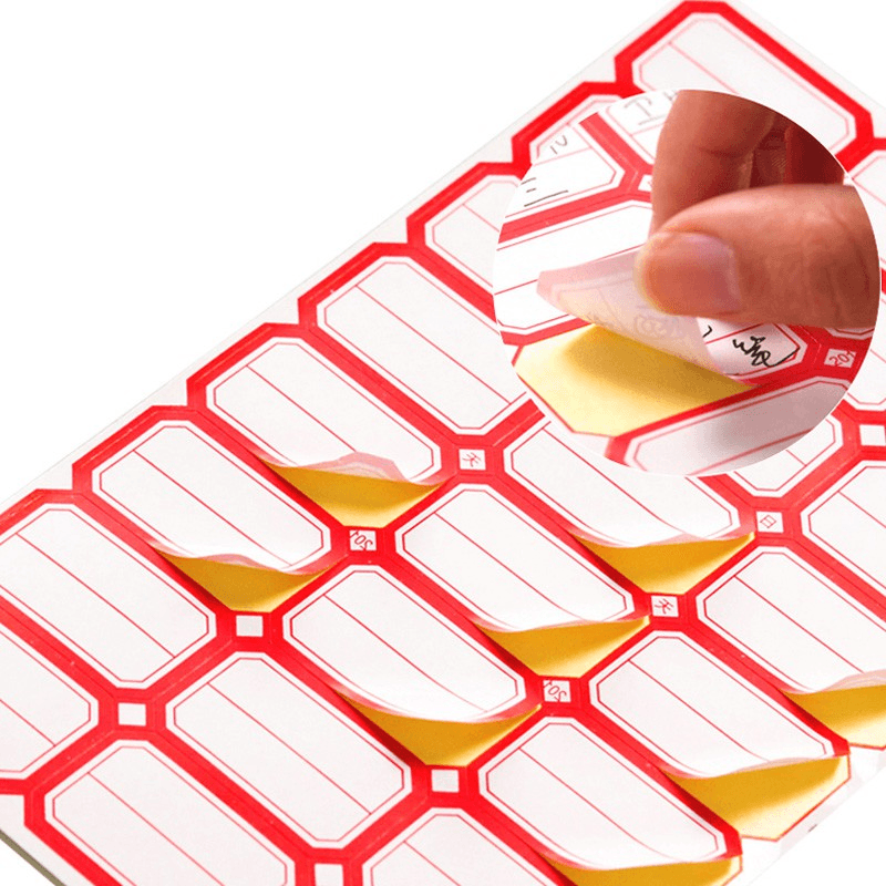 3200Pcs Self-adhesive labels Stickers 50 Sheets Red/Blue Handwritten Stickers for Home School Laboratory 5