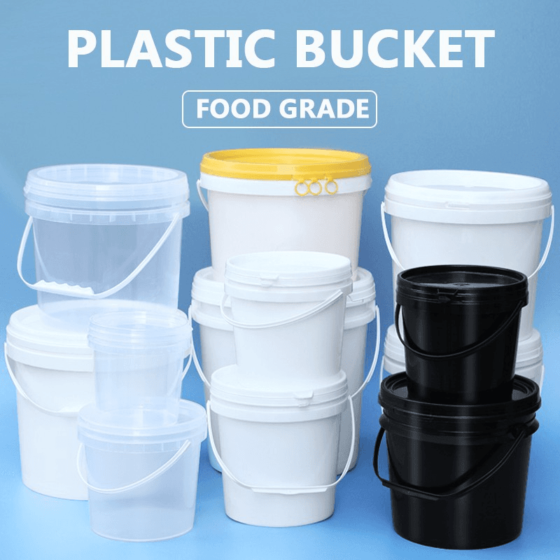 10L Plastic Bucket with lid Food Grade PP Round Bucket with Handle Storage Bucket Paint Bucket for Home 3