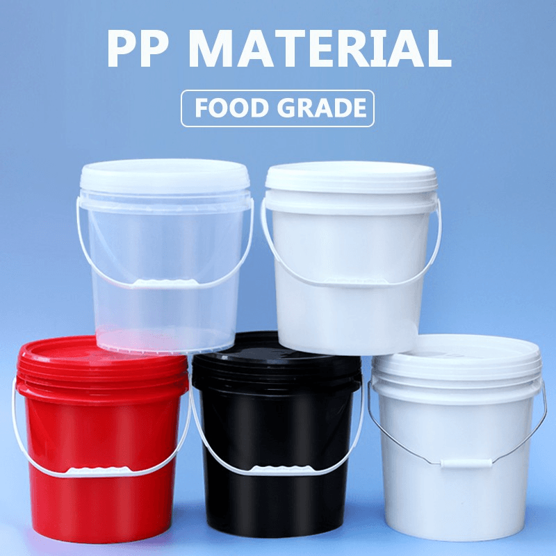 10L Plastic Bucket with lid Food Grade PP Round Bucket with Handle Storage Bucket Paint Bucket for Home 4