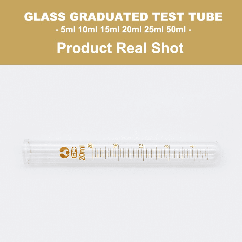 5PcsX5/10/15/20/25/50ml Glass Graduated Test Tube Set Borolisicate Scientific Scale Tube for Laboratory (Pack of 5) 4