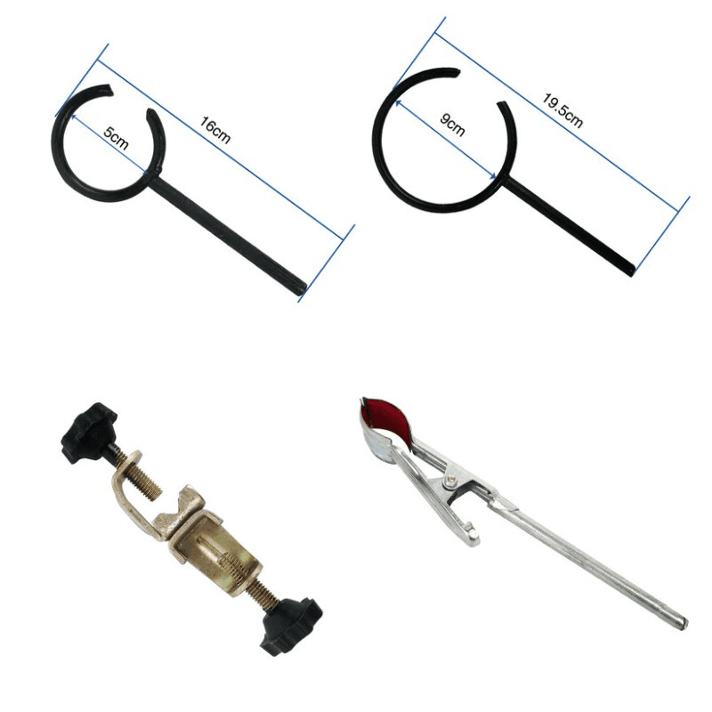 Small/Large Lab Iron Metal Support Chemical Experiment Lab Stand Base with Rings for School Home 5