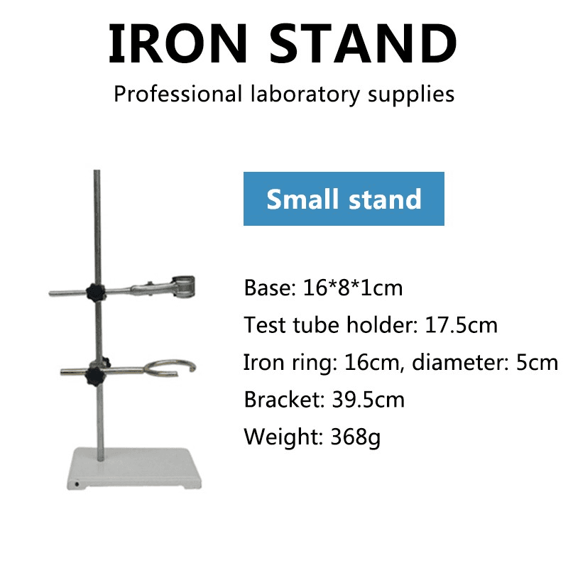 Small/Large Lab Iron Metal Support Chemical Experiment Lab Stand Base with Rings for School Home 2